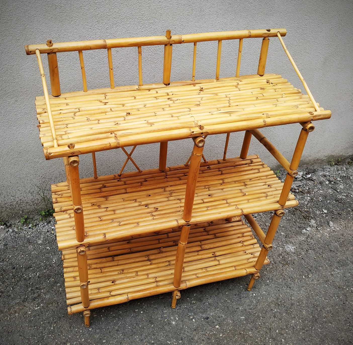 Vintage bamboo shelf