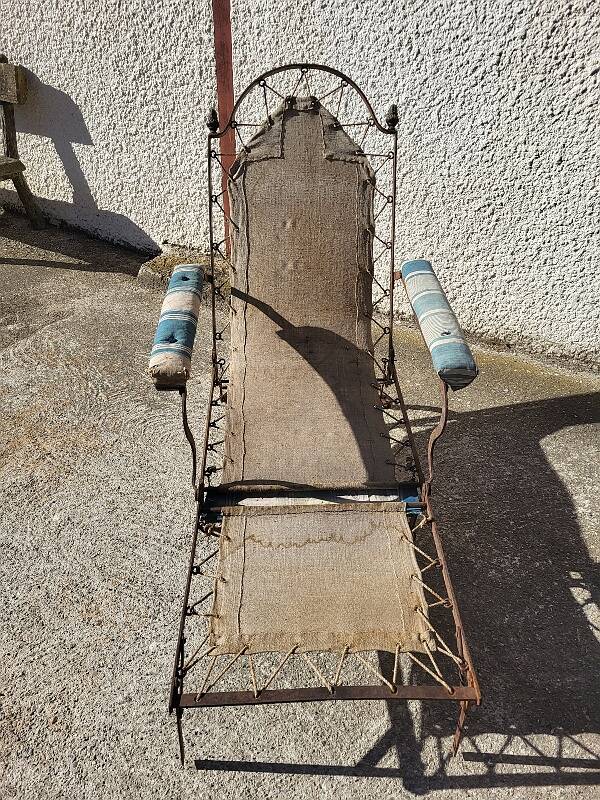 Folding camping chaise longue armchair empire of the 19th century