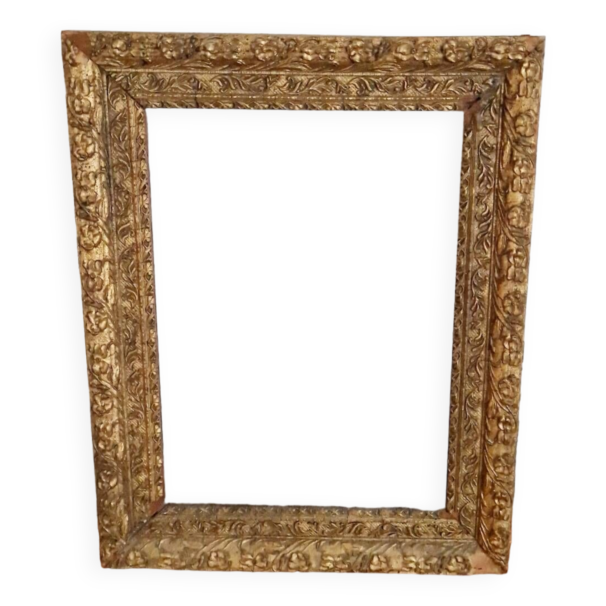 Italian-style frame in wood and gilded stucco, 19th century