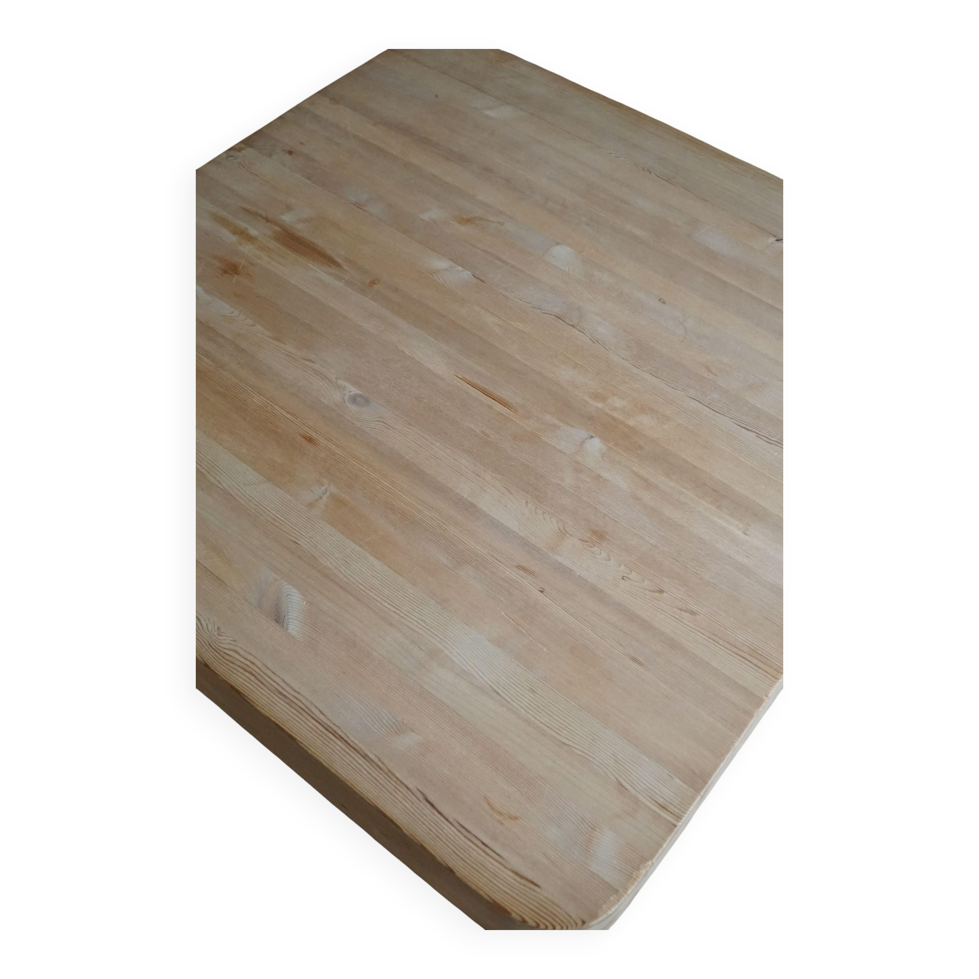 Square coffee table in solid pine with solid legs by Rainer Daumiller, mid-20th century brutalist style.