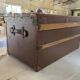 TRAVEL TRUNK RECTANGLE DEBUT XXE WOOD BROWN LEATHER SHEATH