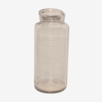 Large light glass vase, bubbled