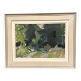 Original Swedish Oil on Canvas – “Figures on Winding Path”