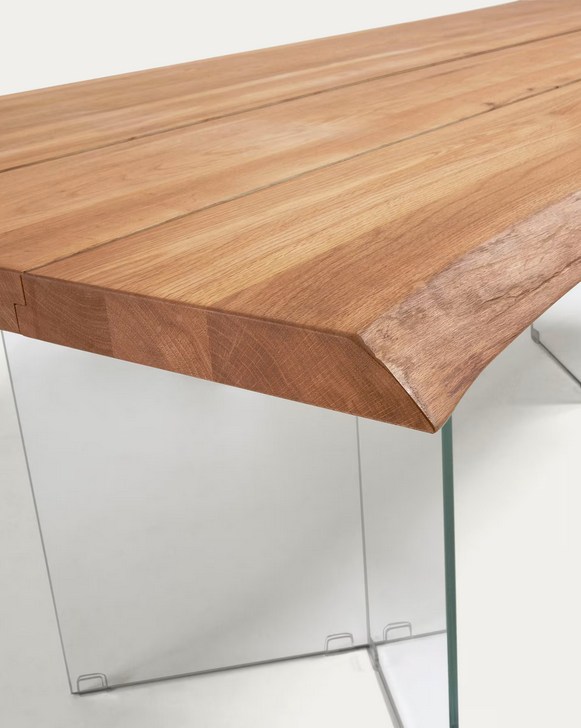 Table en chêne et verre