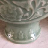 Bianhu Gourd Vase with handles Celadon porcelain/Relief decorations/China Qing dynasty late 19th century