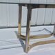 Vintage dining table golden brass chrome glass