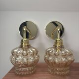 Set of 2 gold wall lights