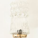 Pair of gold metal and glass sconces, 50s