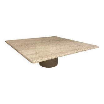 Travertine coffee table, Angelo Mangiarotti, Italy, 1970s