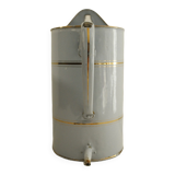 Enamelled metal fountain - light blue and gold