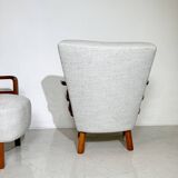 Paire de fauteuils art déco, noyer, hongrie - nouvelle garniture