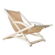 Old white wood deck chair Triconfort
