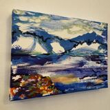 Painting signed by Stefanescu Georgeta – "Landscape" - Acrylic - 16 x 22 cm