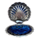 Antique silver-plated shell butter dish