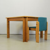 Table à manger extensible en chêne carré, Italie années 1970