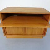 Small Teak Tambour Media Sideboard from Dyrlund, 1970s