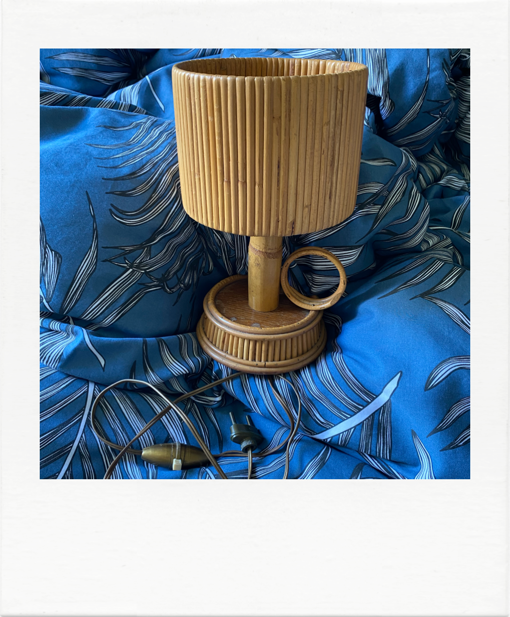 Lampe rotin années 60