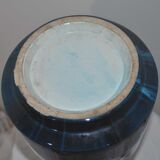 Blue ceramic vase flamed vintage 50's