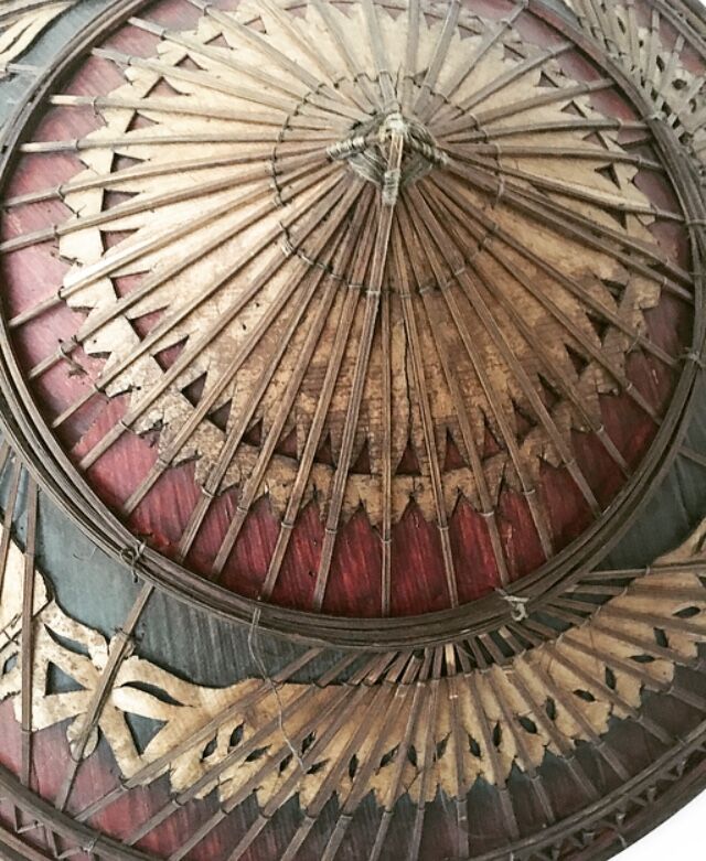 Asian straw and rattan hat