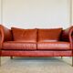 Canapé vintage danois rétro Skalma pour 2 personnes en cuir cognac