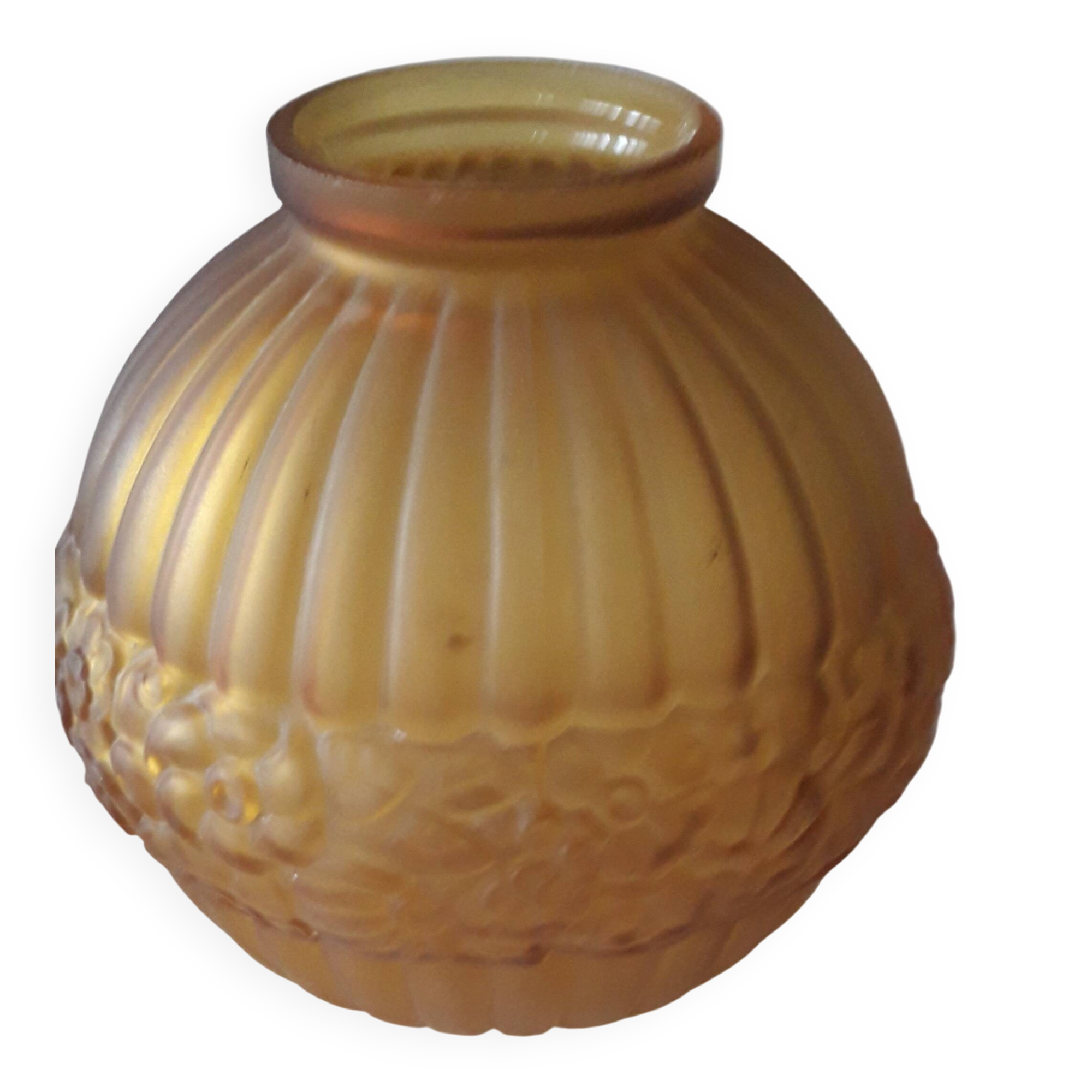 Vase art déco en verre dépoli signé CLA