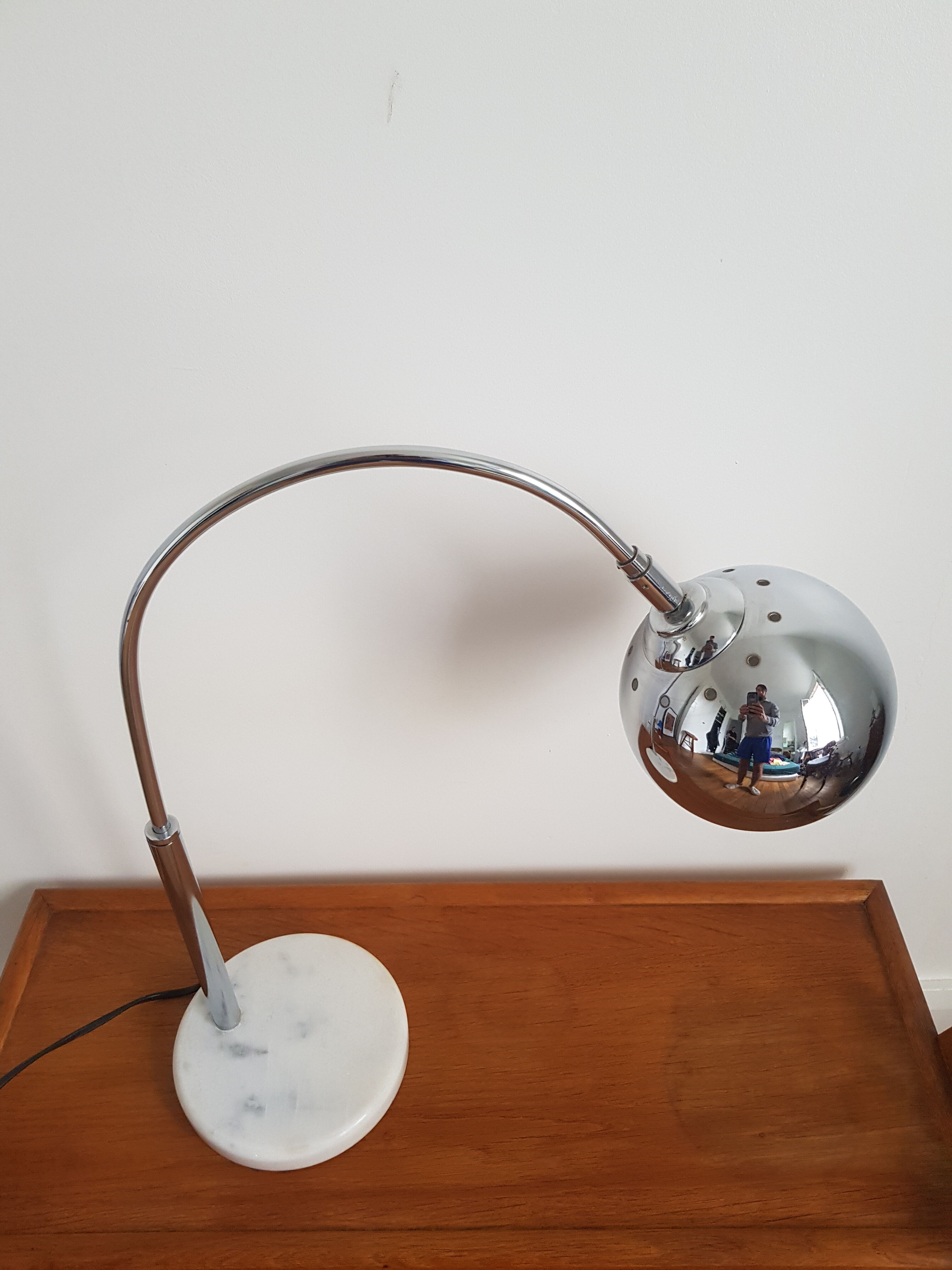 Vintage lamp chrome and marble