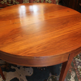 Louis XVI-style blond walnut half-moon console table