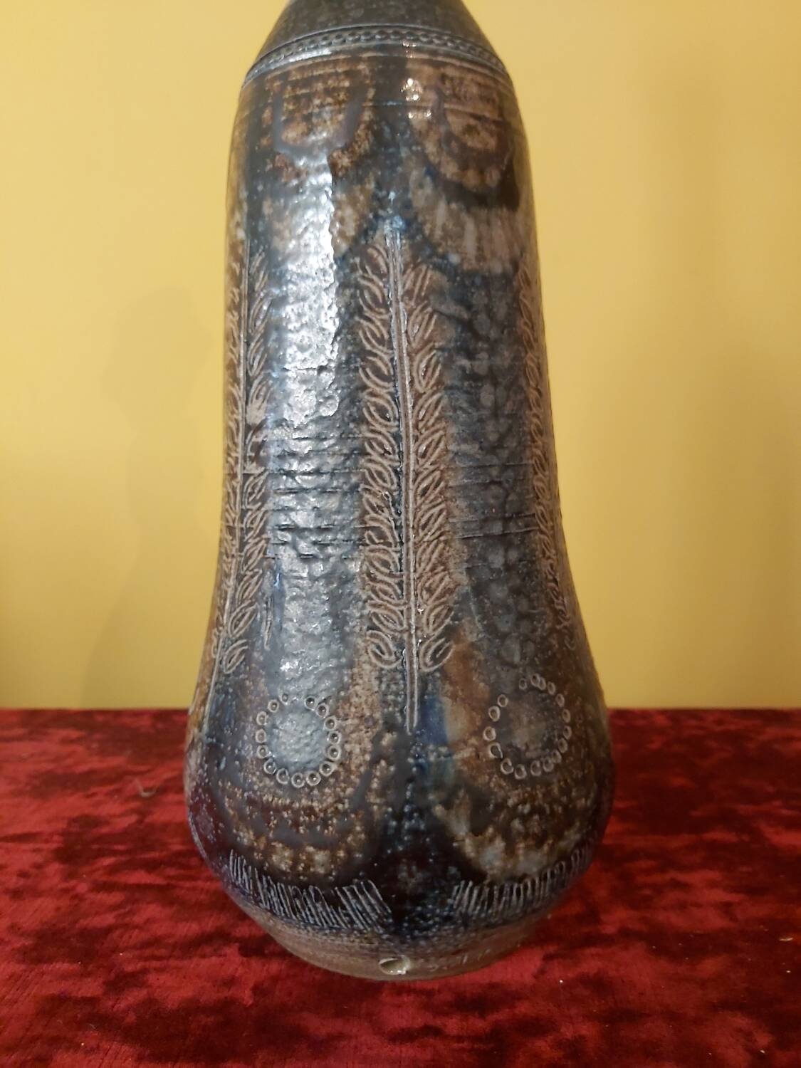 Quimper Courjault ceramic lamp base, 1970