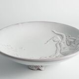 Art Deco White Earthenware Mermaid Bowl "300" by Mari Simmulson for Upsala-Ekeby