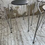 Set of 5 “silver moon” high stools Pascal Mourgue