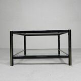 Hollywood Regency coffee table with 2 faceted glass plates, 1970s