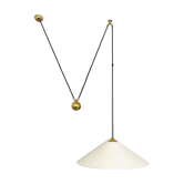 Large Adjustable Brass Pendant Lamp with Counterweight by Florian Schulz