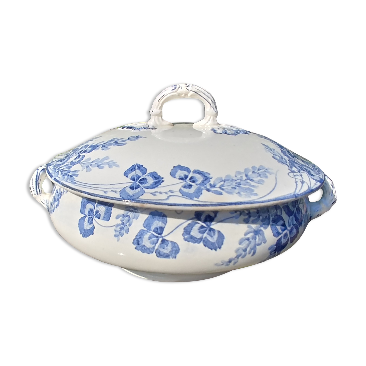Complete vegetable dish Terre de Fer Creil and Montereau late 19th model Richelieu