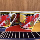 Set of 4 coffee cups memphis 80s fujimori kato kogei