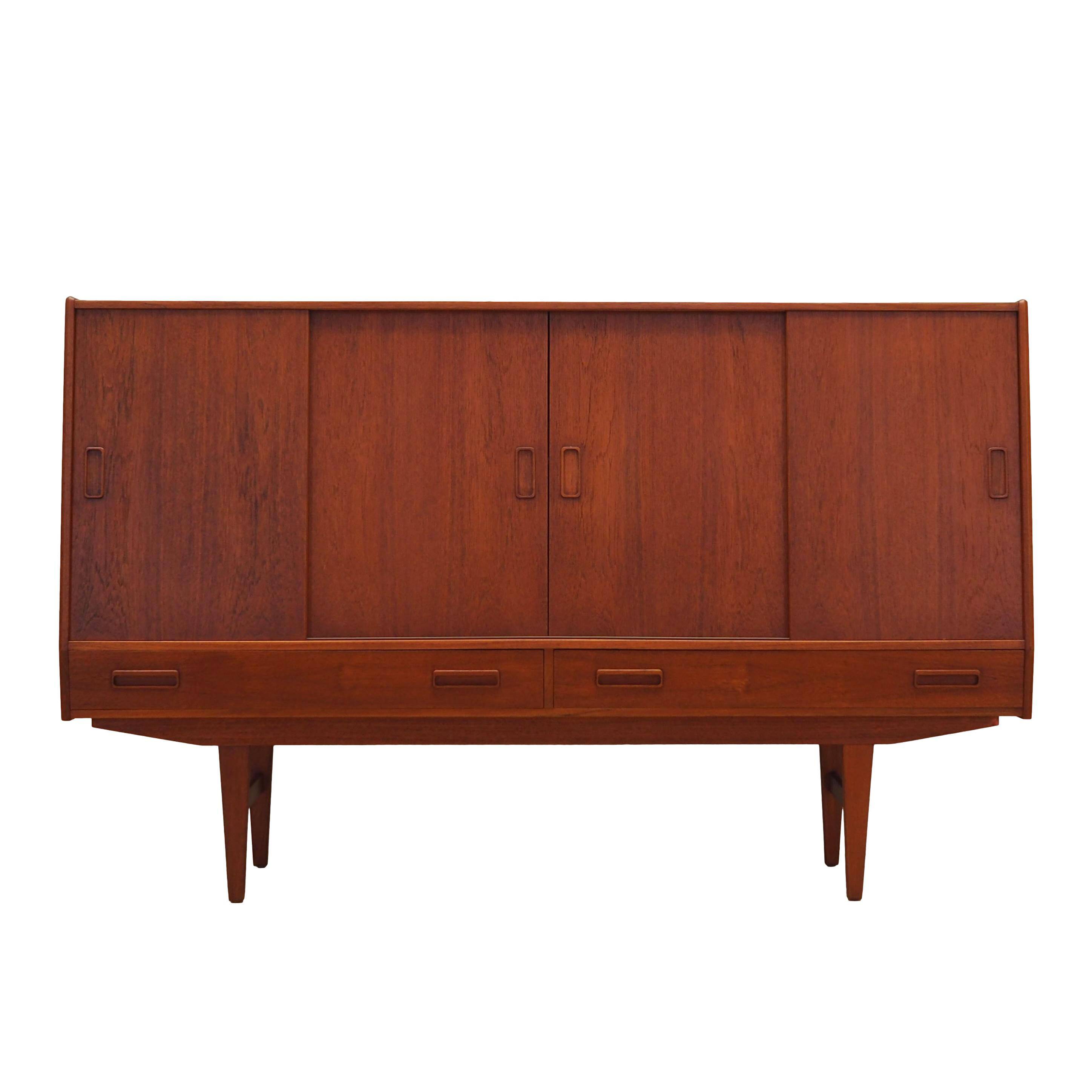 Teak highboard, Danish design, 1960s, manufacture: Westergaards Møbelfabrik