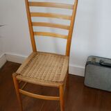 Chairs made of wood and rope