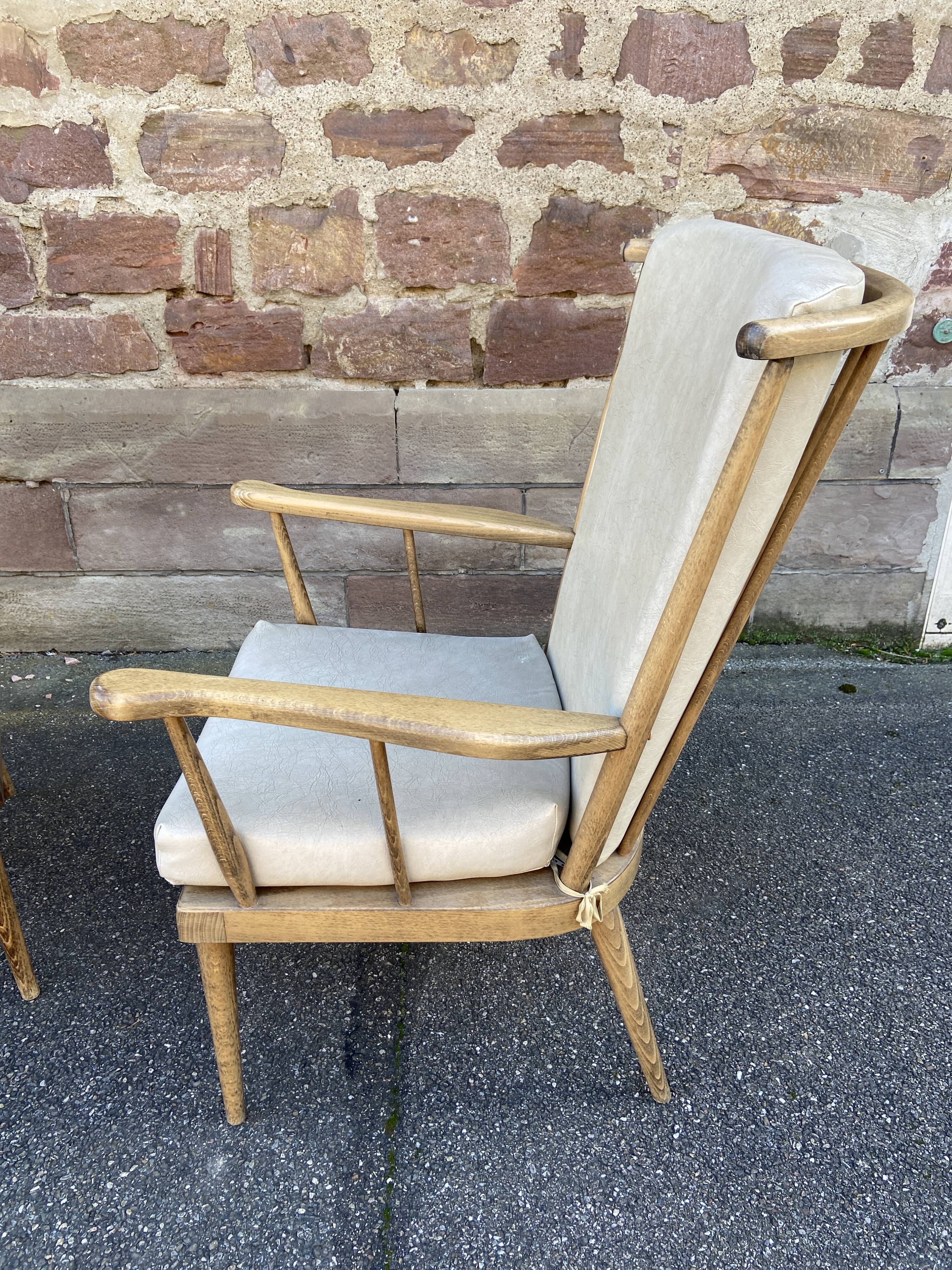 4 armchairs baumann vintage fan 1970