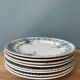 Set of 8 flat plates 19th century Terre de Fer, “Stella” Onnaing earthenware