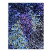 Mid-century Modern High Pile Blue Rya Rug, Sweden, 1960s