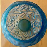 Art Deco style glass vase, vintage, geometric patterns.