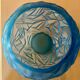 Art Deco style glass vase, vintage, geometric patterns.