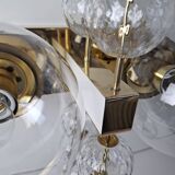 Applique murale tchèque en laiton et verre du milieu du siècle, par Kamenický Šenov, années 1970