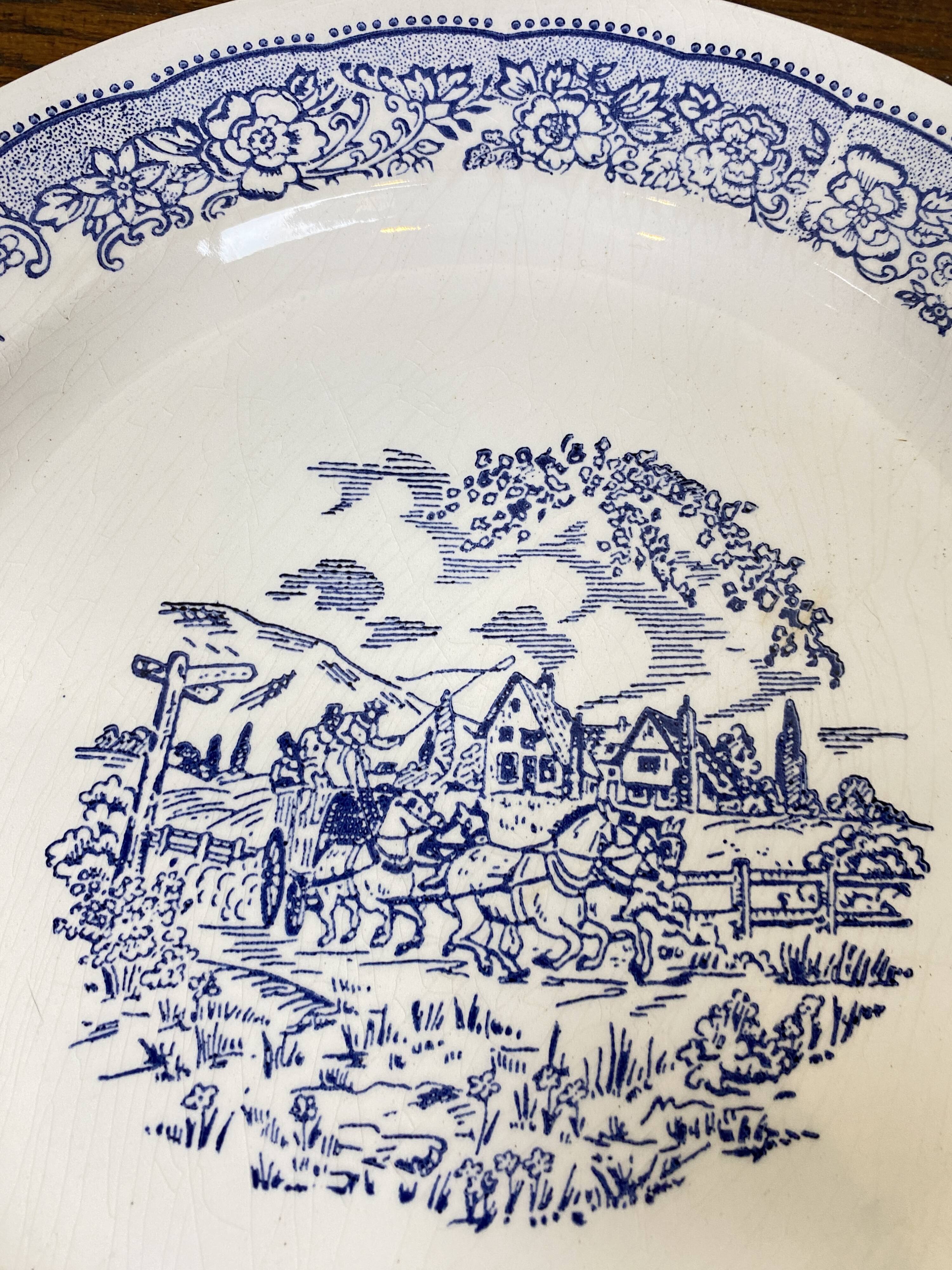 Large blue and white porcelain plate XX