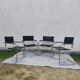 Set of 4 chrome tubular chairs