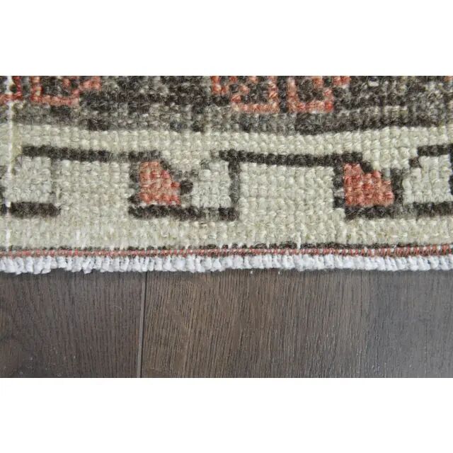 Orange Vintage Turkish Oushak Handmade Wool Runner Unique Rug 78x318