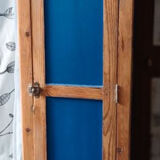 Vintage wooden factory wardrobe