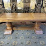 Solid oak monastery farm table