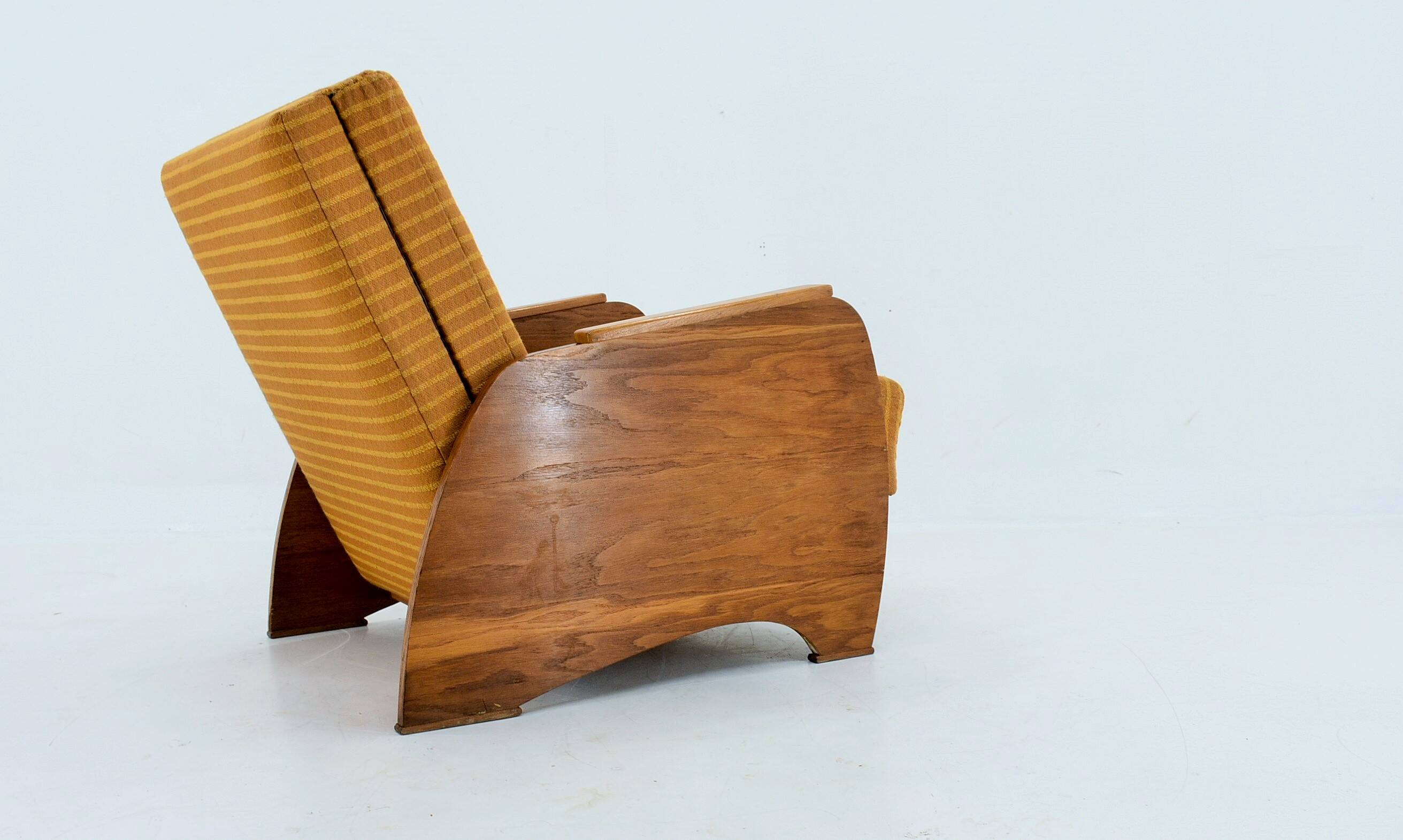 1960s Armchair Convertible to Daybed, Czechoslovakia