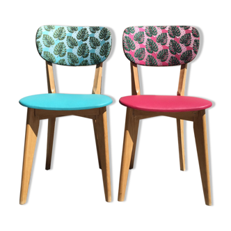 Pair of vintage chairs in solid beech