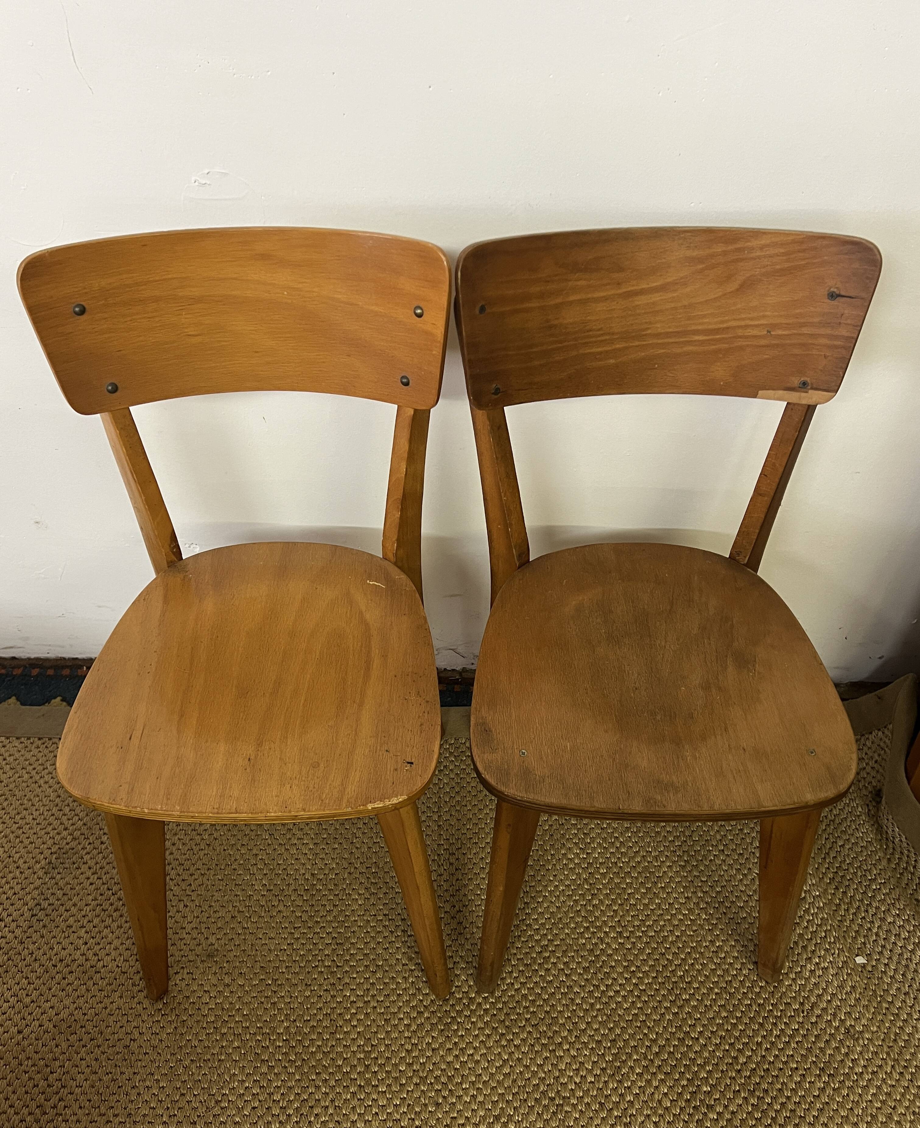 Vintage wooden table and 4 chairs set